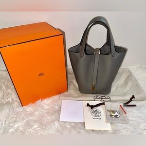 *SOLD* Hermes Picotin 18 Gris Meyer GHW